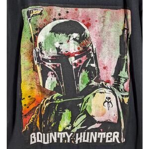 Star Wars Boba Fett Bounty Hunter T-Shirt L Black Graphic Tee Mandalorian Sci-Fi